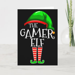 Gamer Elf Family Matching Group Christmas Video Ga Card