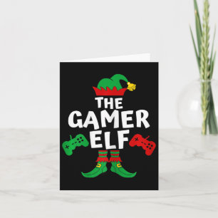 Gamer Elf Family Matching Shirts Christmas Gifts V Card