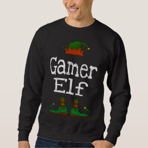 Gamer Elf Matching Christmas Party Pjs Family Outf Sweatshirt