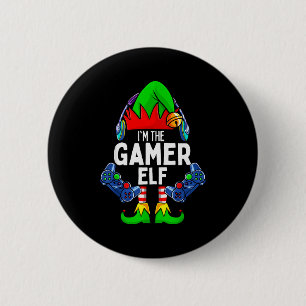 Gamer Elf Matching Family Christmas  6 Cm Round Badge