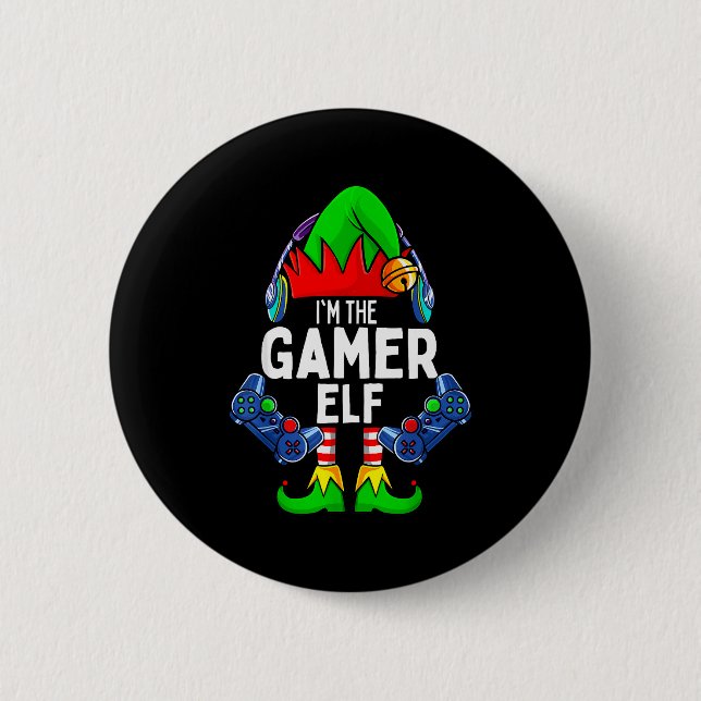 Gamer Elf Matching Family Christmas  6 Cm Round Badge (Front)