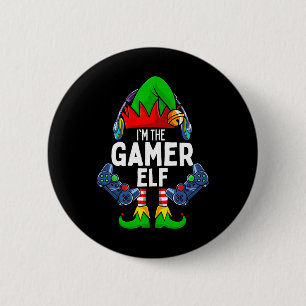 Gamer Elf Matching Family Christmas 6 Cm Round Badge