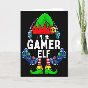Gamer Elf Matching Family Christmas  Card