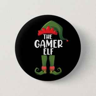 Gamer Elf Matching Family Christmas Gamer 6 Cm Round Badge