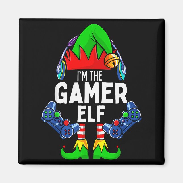 Gamer Elf Matching Family Christmas  Magnet (Front)