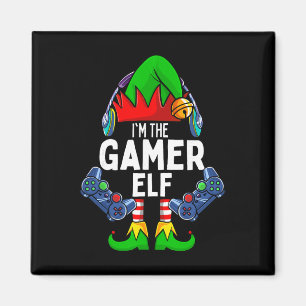 Gamer Elf Matching Family Christmas Magnet