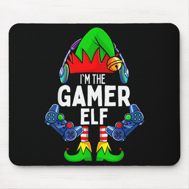 Gamer Elf Matching Family Christmas  Mouse Mat (Front)