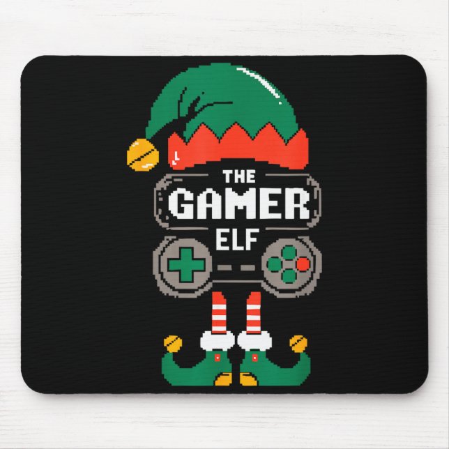 Gamer Elf Matching Family Group Christmas Party Py Mouse Mat (Front)
