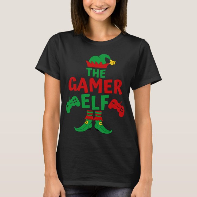 Gamer Elf Matching Family Shirts Christmas Party P (Front)