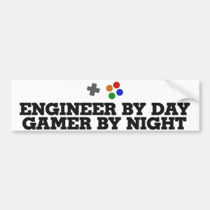 Gamer engineer bumper sticker