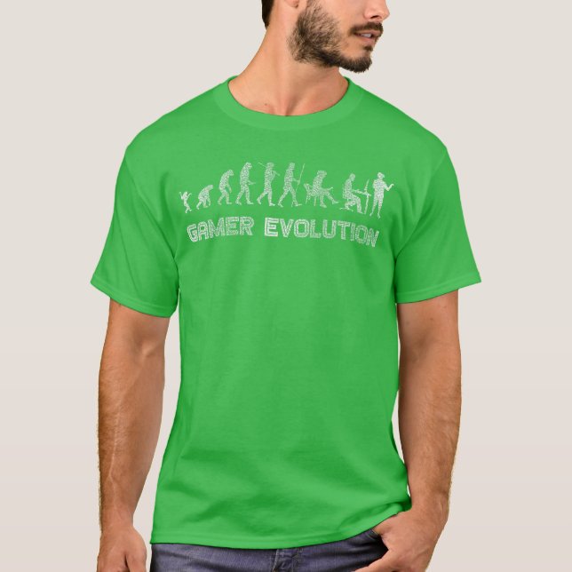 Gamer Evolution Console PC VR Video Game Gaming re T-Shirt (Front)