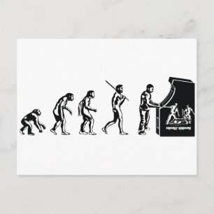 Gamer Evolution - Game Video Games Arcade Geek Postcard