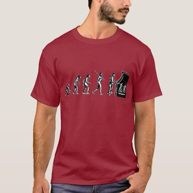 Gamer Evolution - Game Video Games Arcade Geek T-Shirt (Front)