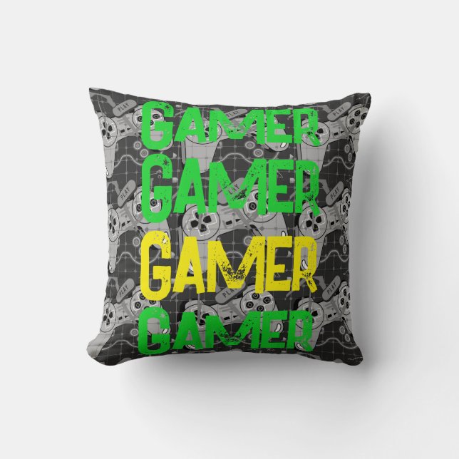 Gamer, famer, gamer,gamer T-Shirt Cushion (Front)