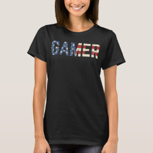 Gamer Flag Video Game 4th of July Patriotic Gamin T-Shirt