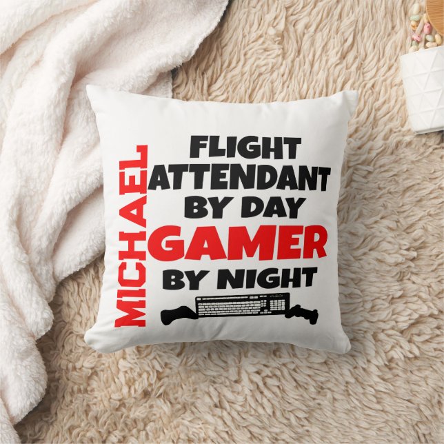 Gamer Flight Attendant CUSTOM Cushion (Blanket)