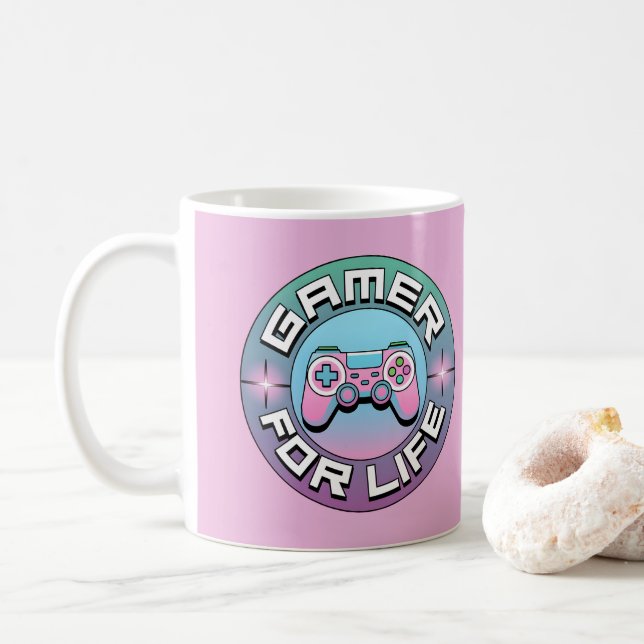 Gamer for Life Coffee Mug (With Donut)
