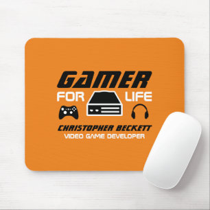 Gamer for Life, Video Game Developer, Designer Mouse Mat