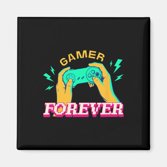 Gamer Forever – Retro Controller Vintage Design  Magnet (Front)