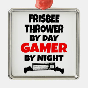 Gamer Frisbee Thrower Metal Tree Decoration