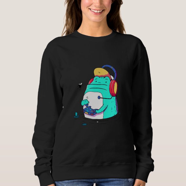 Gamer Frog Playing Sweatshirt (Front)