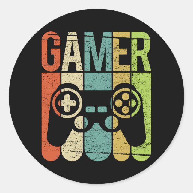 Gamer Game Controller Classic Round Sticker (Front)