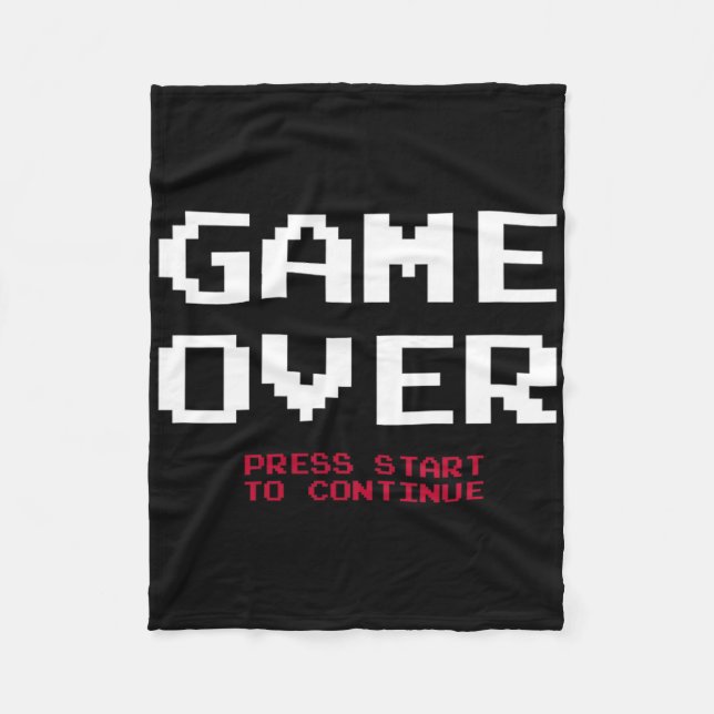 Gamer Game Over  Fleece Blanket (Front)