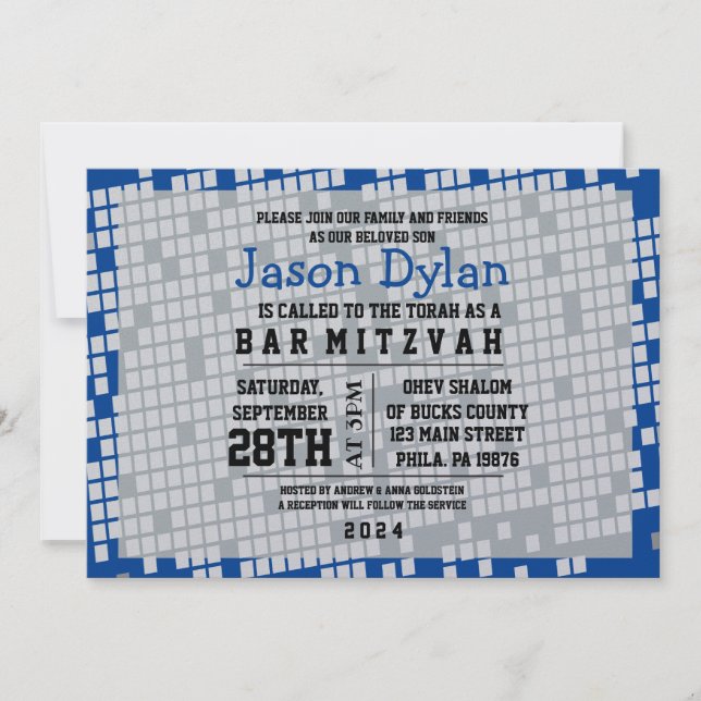 GAMER GAMING DIGITAL Bar Bat Mitzvah Invitation (Front)