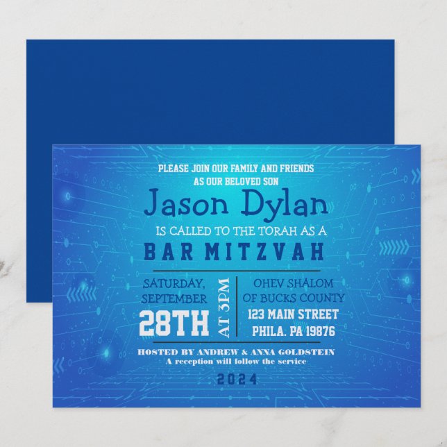 GAMER GAMING DIGITAL Bar Mitzvah Invitation (Front/Back)
