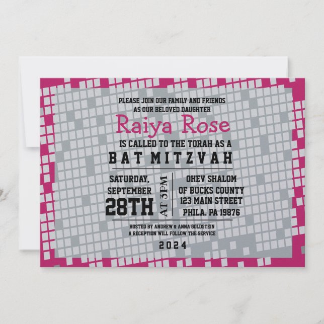 GAMER GAMING DIGITAL Bat Mitzvah Invitation (Front)