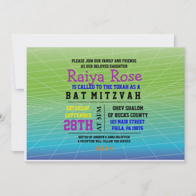 GAMER GAMING DIGITAL Bat Mitzvah Invitation (Front)