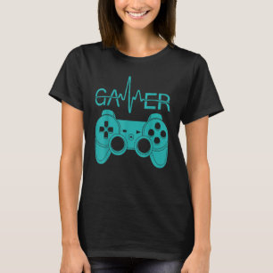 Gamer Gaming GAMER HEARTBEAT Video Gamer Girl Boy T-Shirt