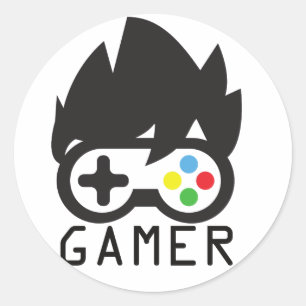 Gamer gaming gamers design classic round sticker