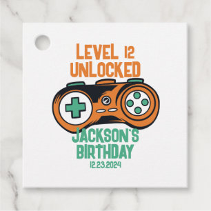 Gamer Gaming Level Unlocked Boys Birthday Party Favour Tags