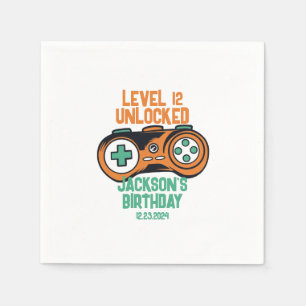 Gamer Gaming Level Unlocked Boys Birthday Party Napkin