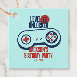 Gamer Gaming Level Unlocked Video Games Birthday Favour Tags