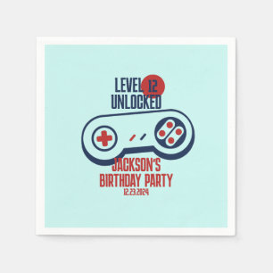 Gamer Gaming Level Unlocked Video Games Birthday Napkin