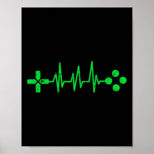Gamer Geeks Heartbeat Gaming Poster