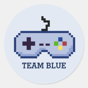 Gamer Gender Reveal Team Blue Stickers