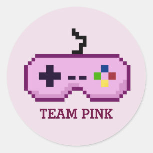 Gamer Gender Reveal Team Pink Stickers