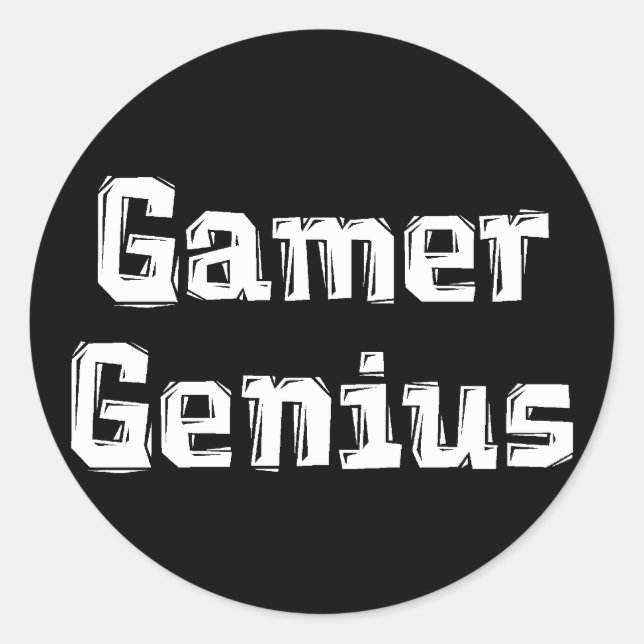 Gamer Genius Classic Round Sticker (Front)
