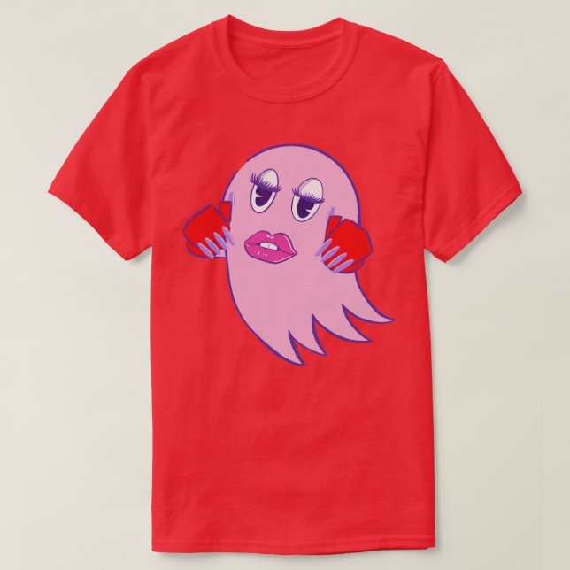 Gamer Ghost Pink T-Shirt (Design Front)