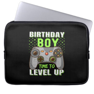 Gamer Gift Birthday Boy Time To Level Up Laptop Sleeve
