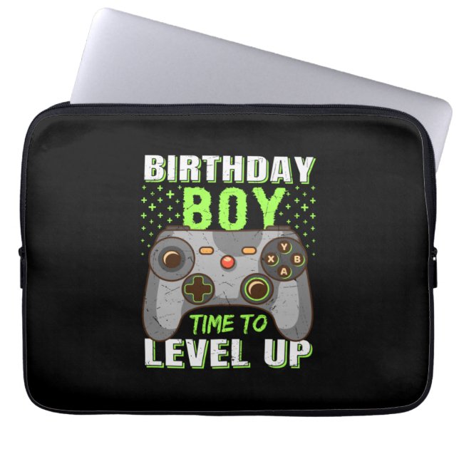 Gamer Gift Birthday Boy Time To Level Up Laptop Sleeve (Front)