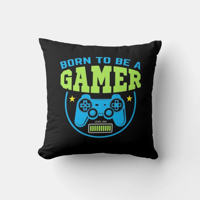 Gamer Gift | Born To Be A Gamer Cushion (Front)
