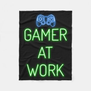 Gamer Gift   Gamer At Work Fleece Blanket