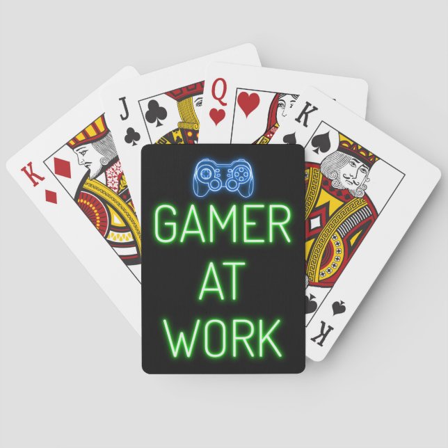 Gamer Gift | Gamer At Work Playing Cards (Back)