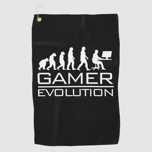Gamer Gift | Gamer Evolution Golf Towel (Front)