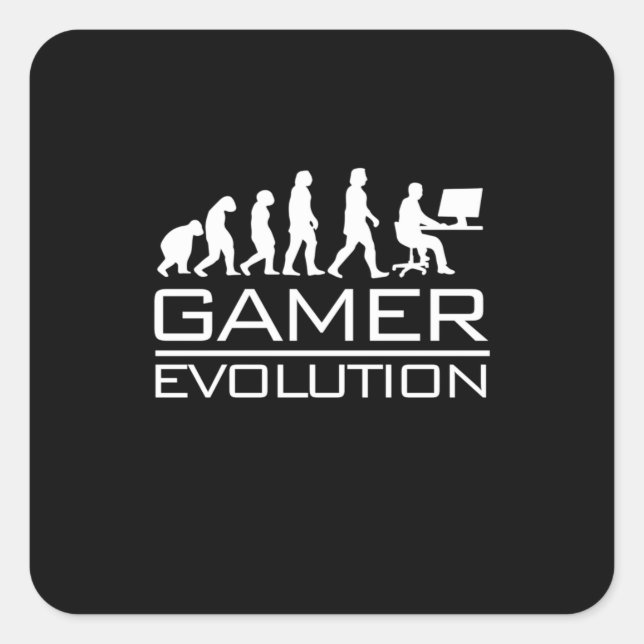 Gamer Gift | Gamer Evolution Square Sticker (Front)