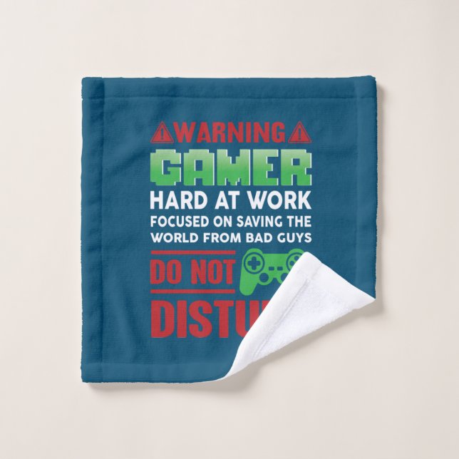 Gamer Gift Gamer Hard At Work Wash Cloth (Wash Cloth)